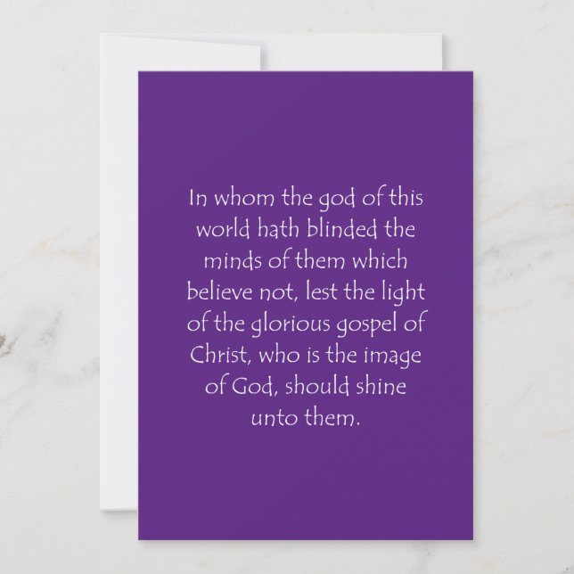 Scripture Quote 2 Corinthians 4 4 Thank You Card (Front)
