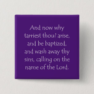 Scripture Quote Acts 22 16 15 Cm Square Badge