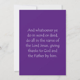 Scripture Quote Colossians 3 17 Thank You Card