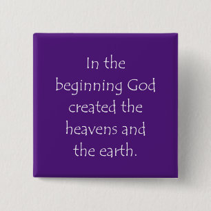 Scripture Quote Genesis 1 1 15 Cm Square Badge