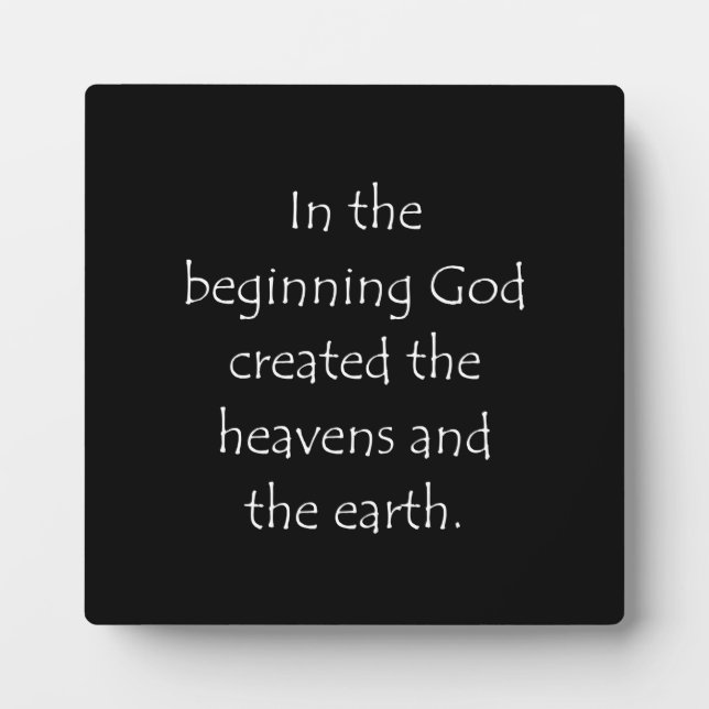 Scripture Quote Genesis 1 1 Plaque (Front)