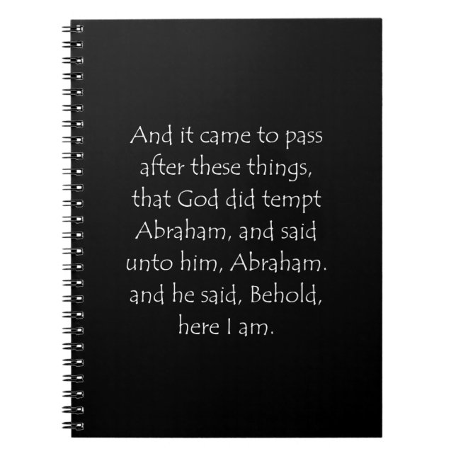 Scripture Quote Genesis 22 1 Notebook (Front)