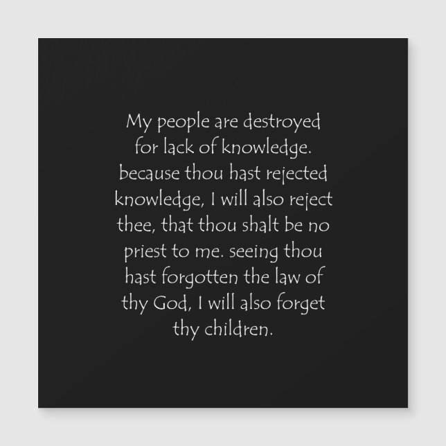 Scripture Quote Hosea 4 6 (Front)