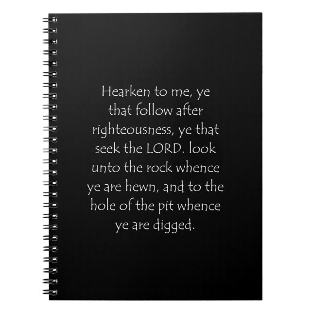 Scripture Quote Isaiah 51 1 Notebook (Front)
