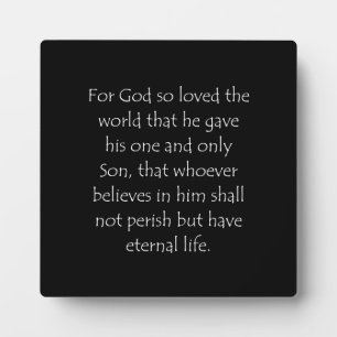 Scripture Quote John 3 16 Plaque