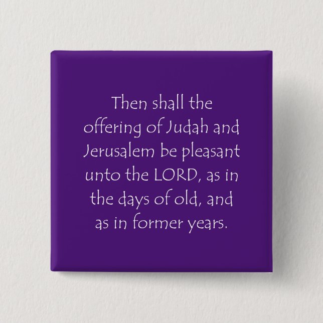 Scripture Quote Malachi 3 4 15 Cm Square Badge (Front)