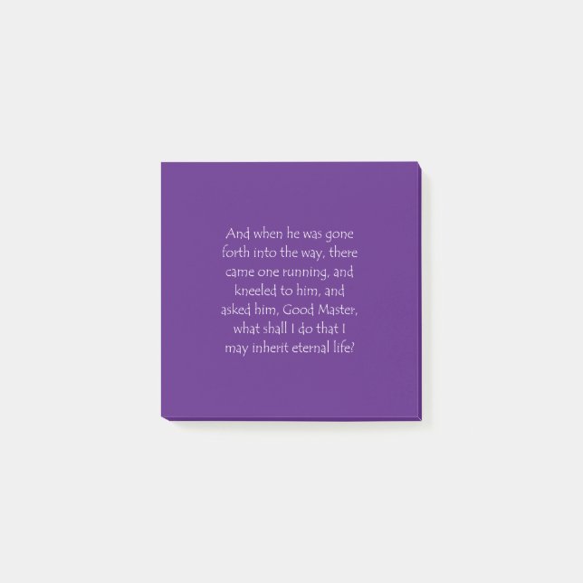 Scripture Quote Mark 10 17 Post-it Notes (Front)