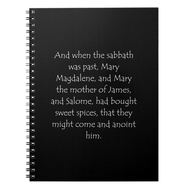 Scripture Quote Mark 16 1 Notebook (Front)