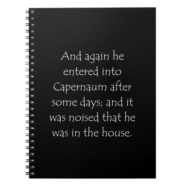 Scripture Quote Mark 2 1 Notebook (Front)