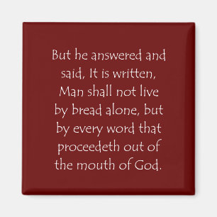 Scripture Quote Matthew 4 4 Magnet