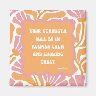 Scripture Quote Mustard Pink Abstract Bible Verse  Magnet