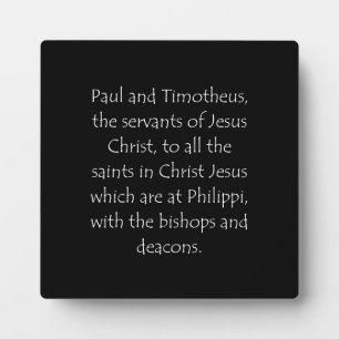 Scripture Quote Philippians 1 1 Plaque