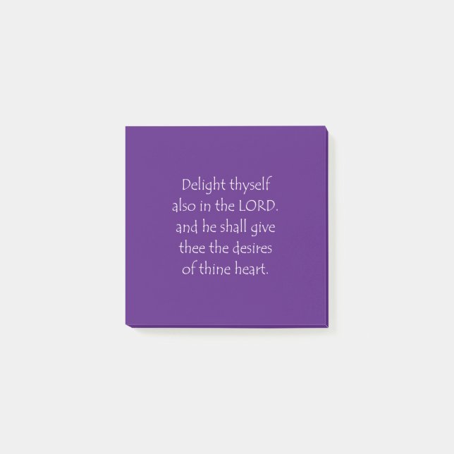 Scripture Quote Psalms 37 4 Post-it Notes (Front)