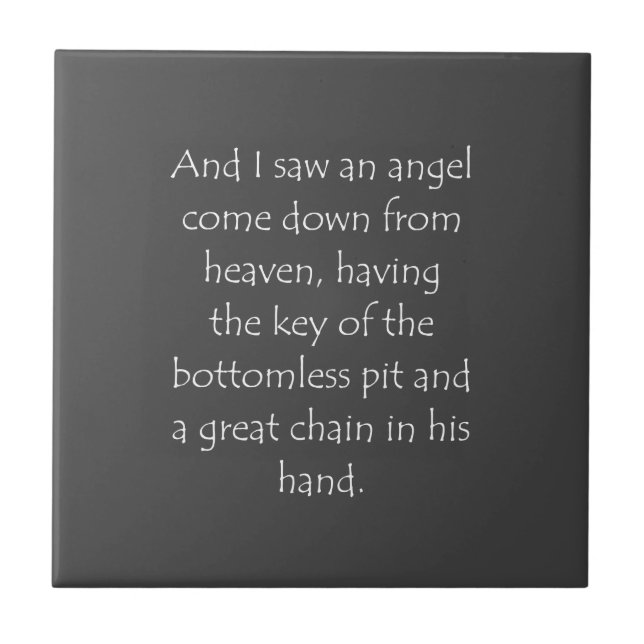 Scripture Quote Revelation 20 1 Ceramic Tile (Front)