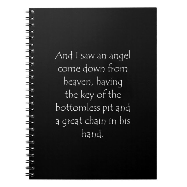 Scripture Quote Revelation 20 1 Notebook (Front)
