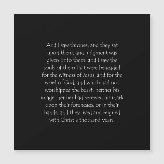 Scripture Quote Revelation 20 4 (Front)
