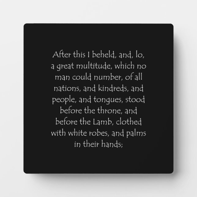 Scripture Quote Revelation 7 9 Plaque (Front)
