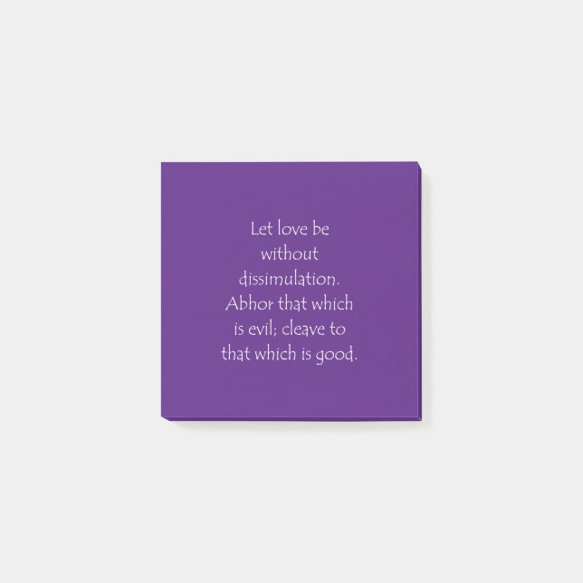 Scripture Quote Romans 12 9 Post-it Notes (Front)