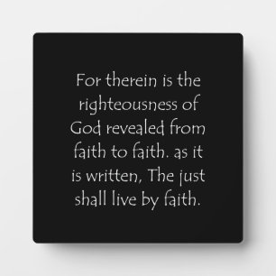 Scripture Quote Romans 1 17 Plaque