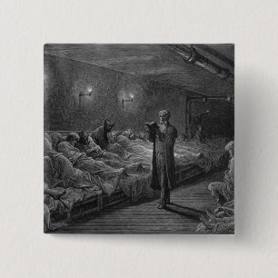 Scripture Reader in a Night Refuge 15 Cm Square Badge