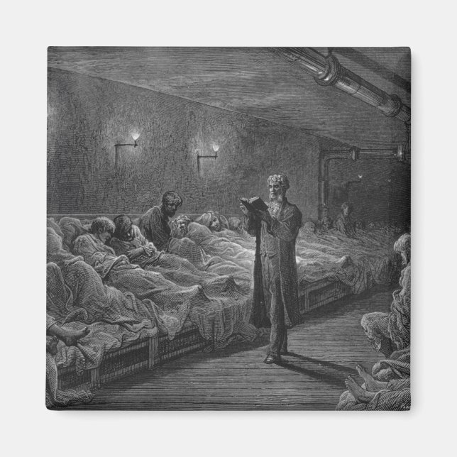 Scripture Reader in a Night Refuge Magnet (Front)