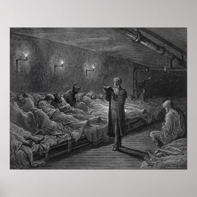 Scripture Reader in a Night Refuge Poster (Front)