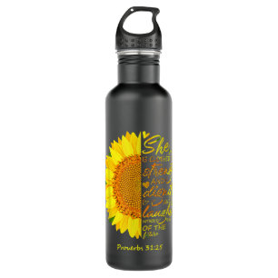 Scripture Religious Christian Bible Verse Sunflowe 710 Ml Water Bottle
