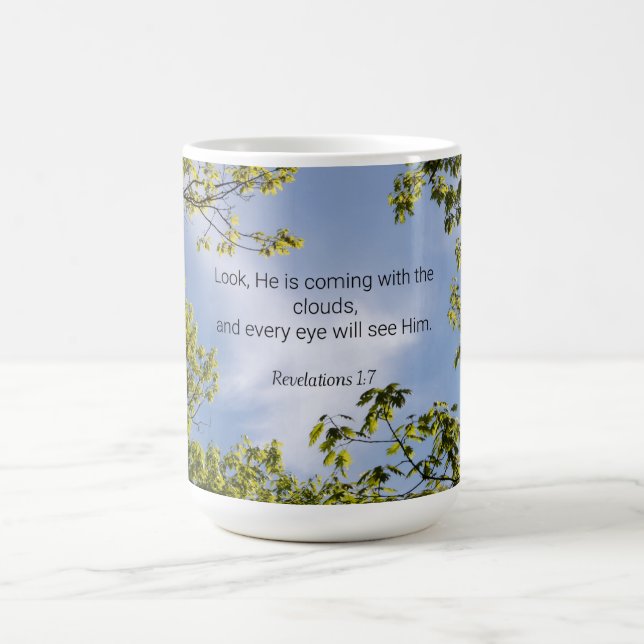 Scripture, Revelations 1:7, Coffee Mug (Center)