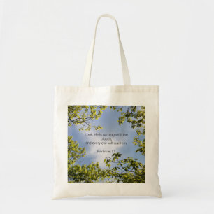 Scripture, Revelations 1:7 Tote Bag