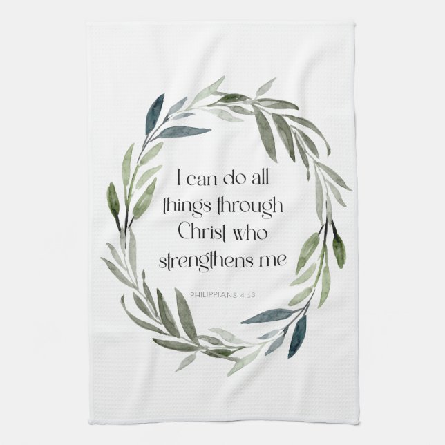 Scripture Tea-Towel  | Philippians 4:13 Tea Towel (Vertical)