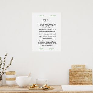 Scripture Template, The Lord's Prayer, black Poster