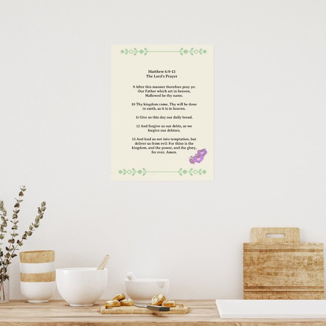Scripture Template, The Lord's Prayer Poster (Kitchen)