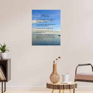 Scripture Template, The Lord's Prayer, sea, sky Poster