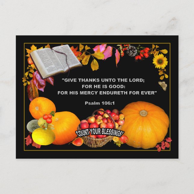 Scripture thanks  ~  POSTCARD (Front)