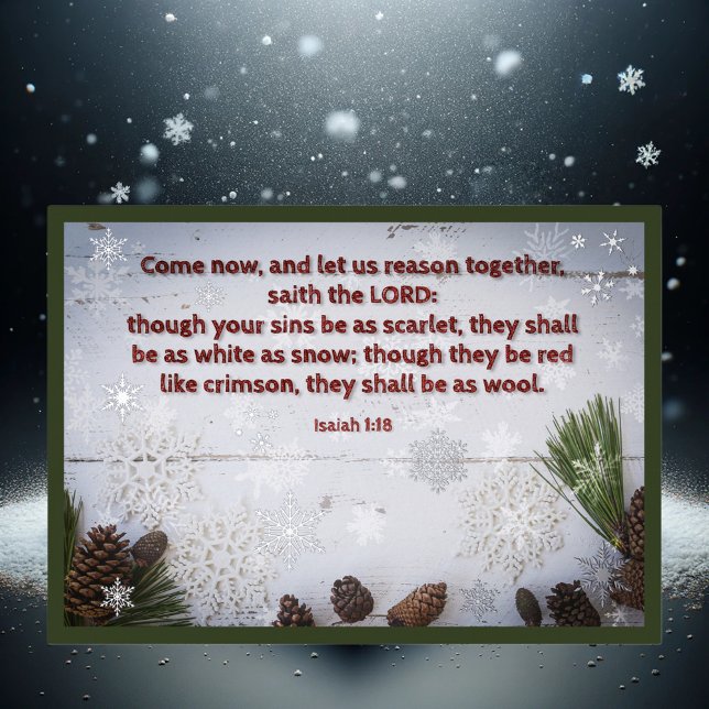 Scripture Verse Isaiah Rustic Winter Snowflakes  Foil Holiday Card (Creator Uploaded)