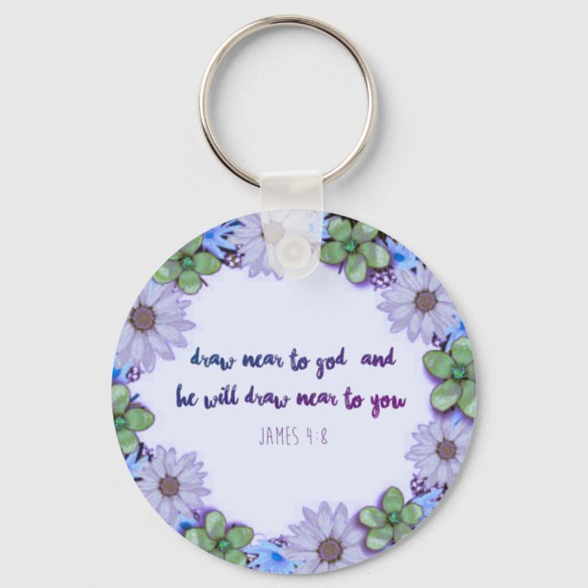 Scripture Verse Spiritual Message Kingdom Key Ring (Front)