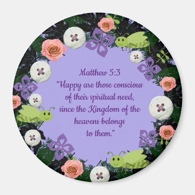 Scripture Verse Spiritual Message Kingdom Magnet (Front)