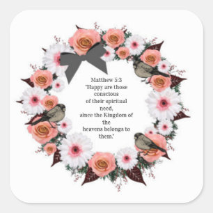 Scripture Verse Spiritual Message Kingdom Square Sticker