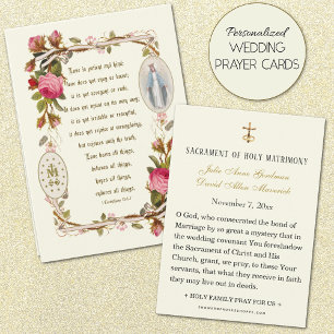 Scripture Virgin Mary Catholic Wedding Prayer Card