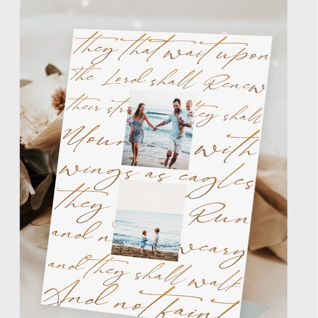 Scripture Wait Upon the Lord Two Photo Pedestal Sign (Creator Uploaded)