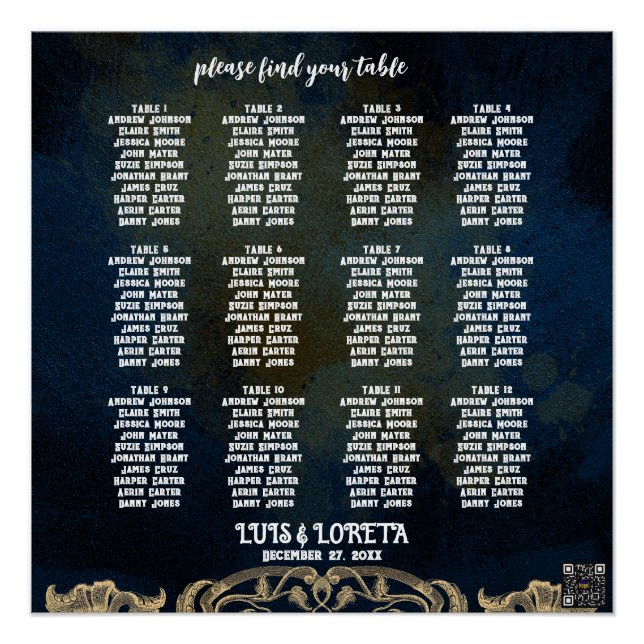 Scripture Wedding Seating Chart (Front)