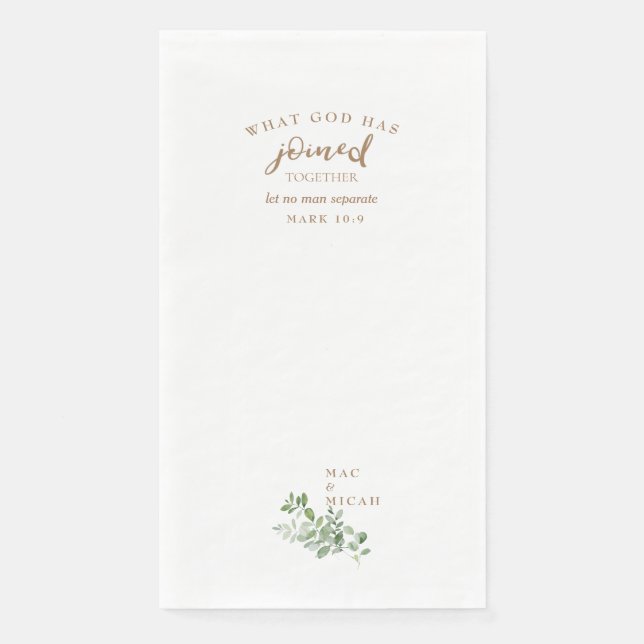 Scripture What God Has Joined Wedding Napkin (Front)