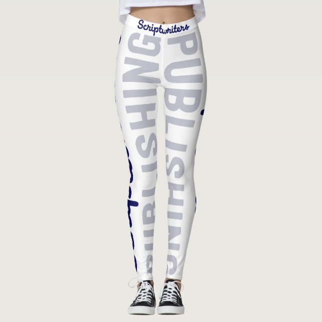 Scriptwriters Publishing Navy Blue/Grey Leggings (Front)