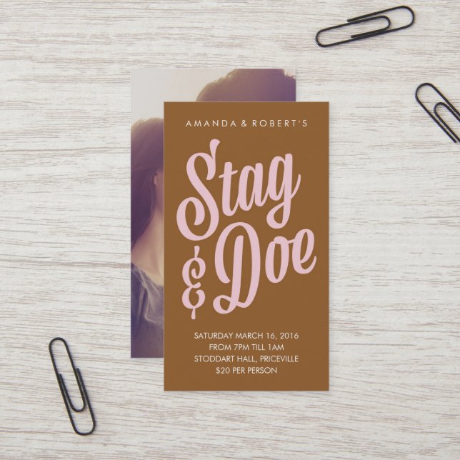 Scripty Stag & Doe Ticket (Front/Back In Situ)
