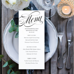 Scripty Wedding Day Menu