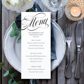 Scripty Wedding Day Menu