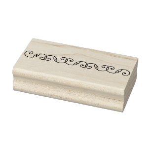 Scroll and Ball Border Rubber Stamp