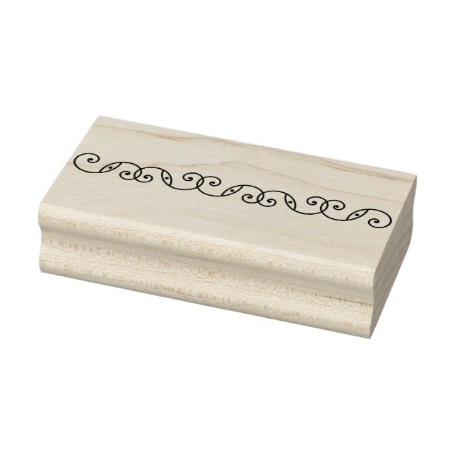 Scroll and Ball Border Rubber Stamp (Stamp)