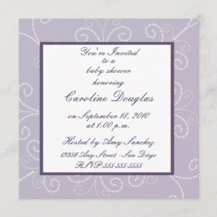 Scroll Baby Shower Invitation (lavender)