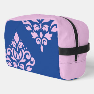 Scroll Damask Art I Pink on Blue Dopp Kit